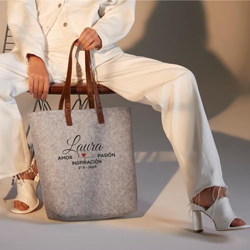 Bolso de Fieltro Personalizado para Profesora con Neceseres