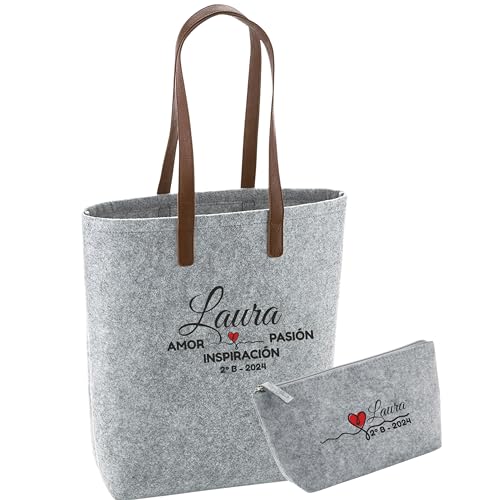 Bolso de Fieltro Personalizado para Profesora con Neceseres