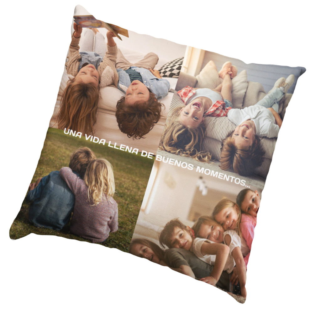 Cojín Personalizado con 4 fotos y frase | Regalo Original