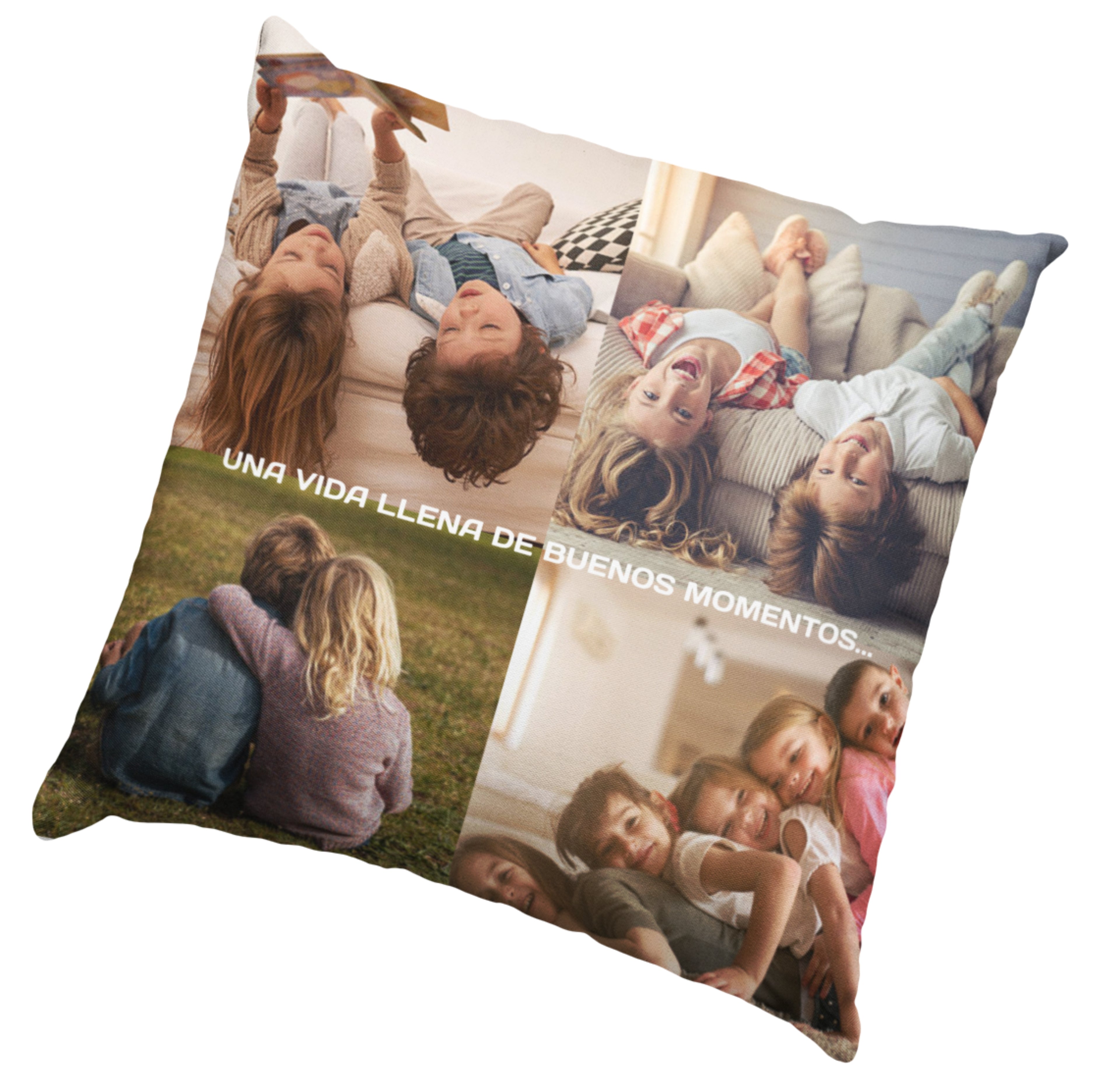Cojín Personalizado con 4 fotos y frase | Regalo Original