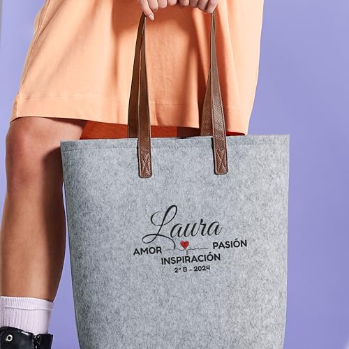 Bolso de Fieltro Personalizado para Profesora con Neceseres