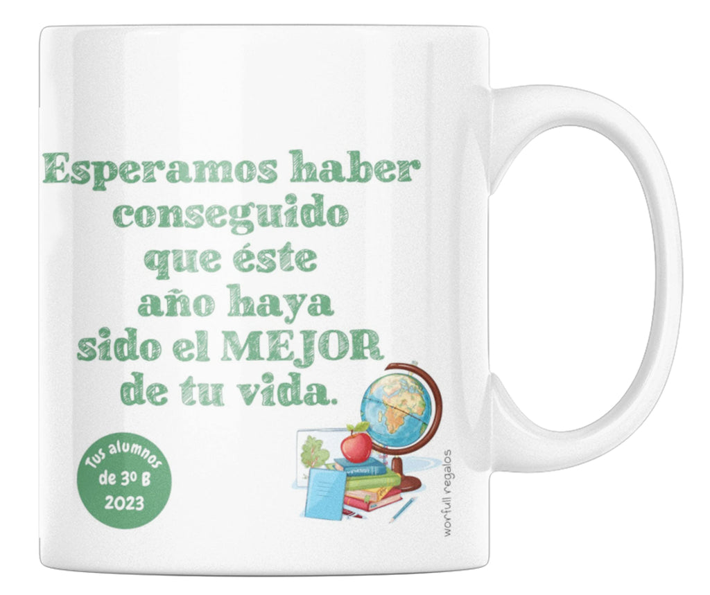 Taza personalizada profe | Regalo fin de curso maestra