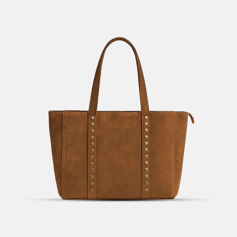 Bolso Ante con Tachuelas Personalizado con Iniciales Bordadas