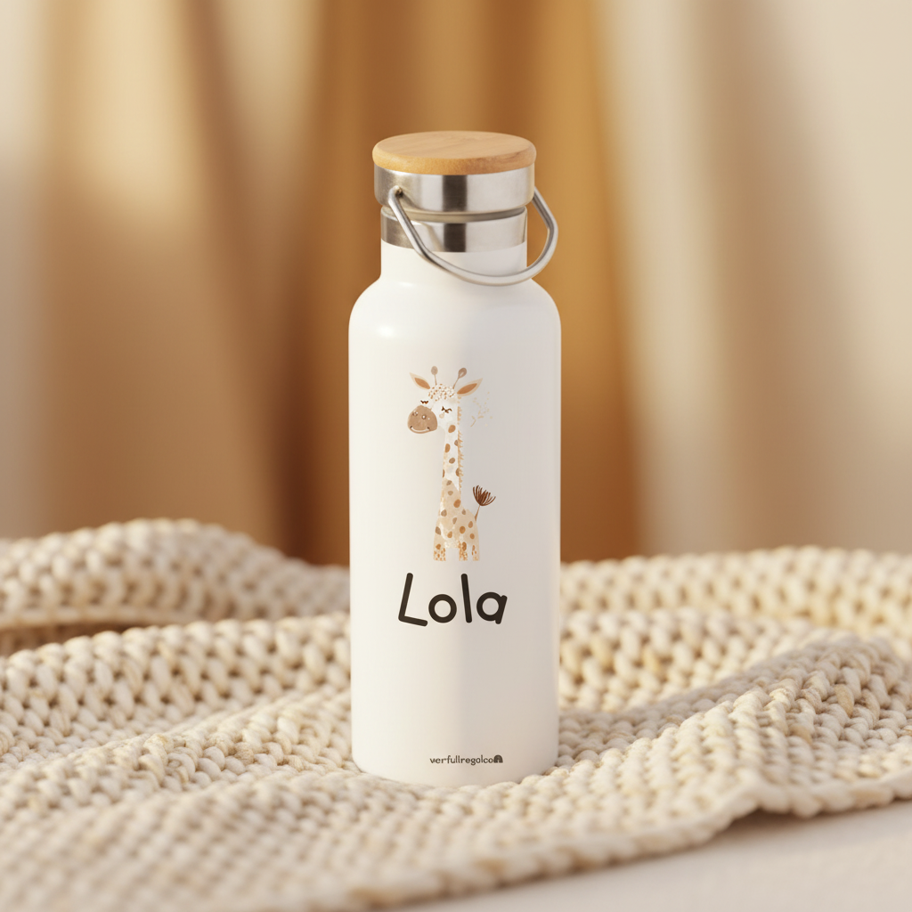 Botella Lola sobre manta