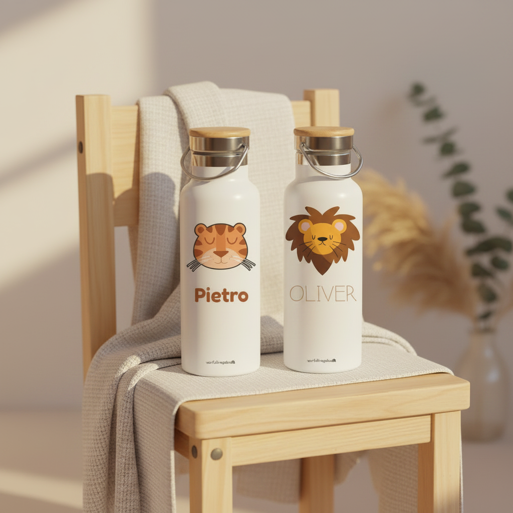 Botellas originales Pietro y Oliver entorno veraniego