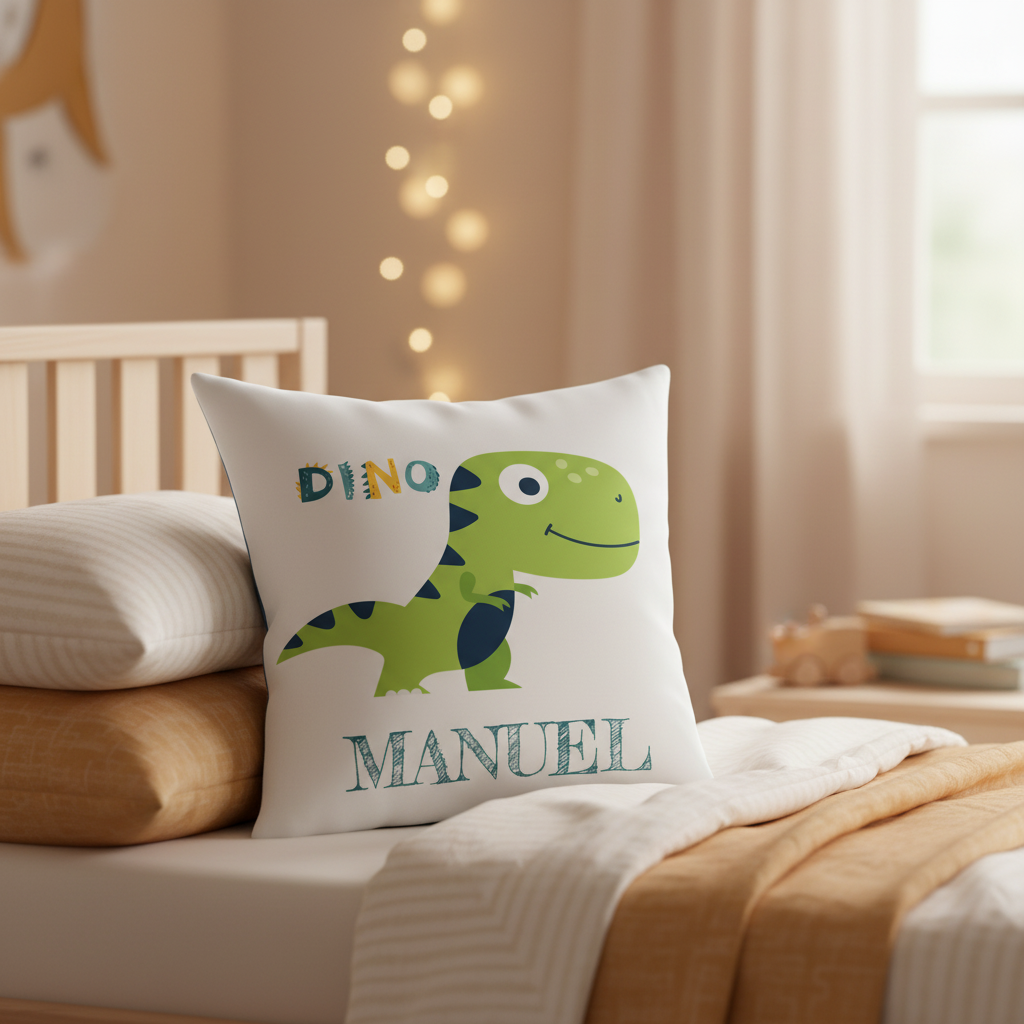 Cojín Dino Manuel - Cama bokeh dorado