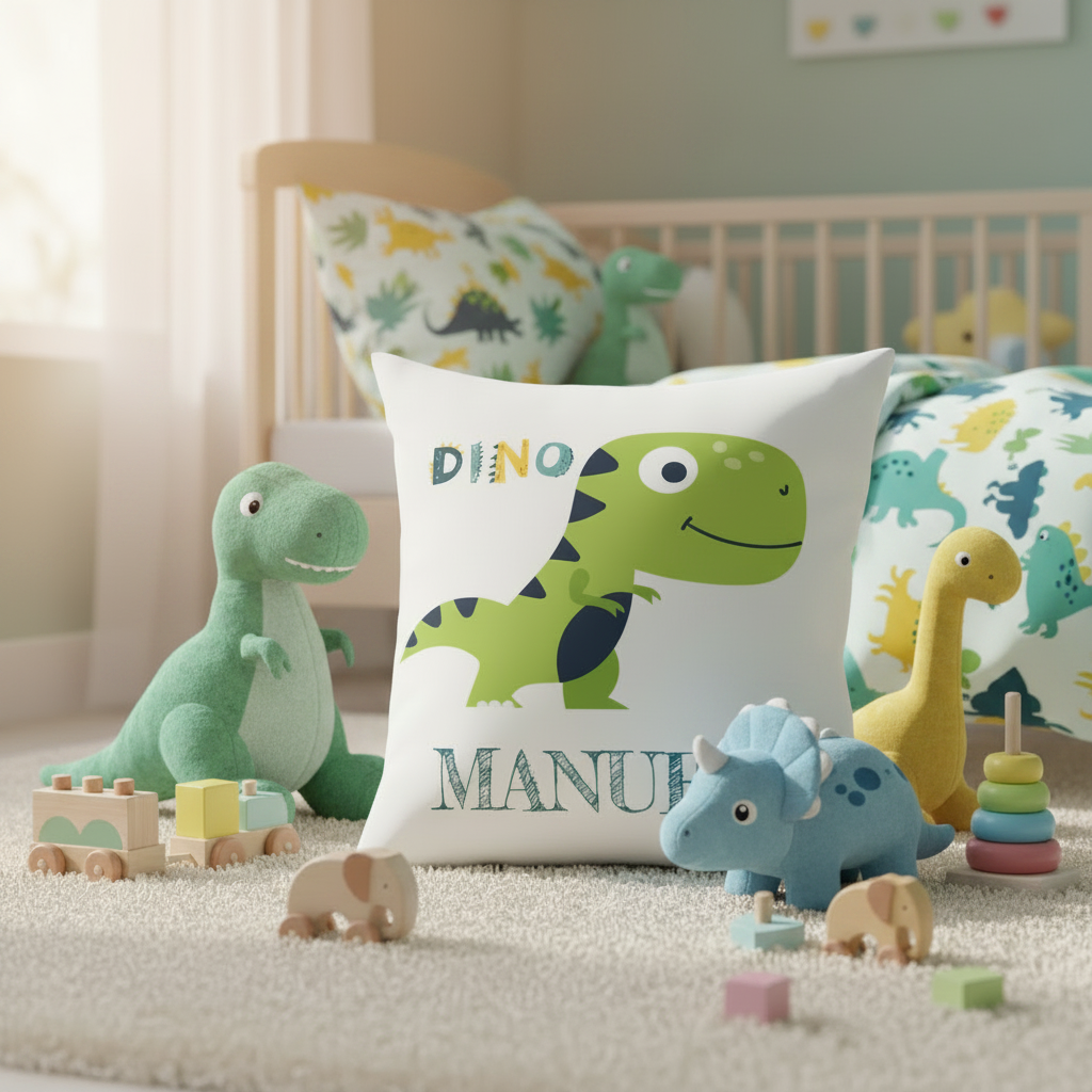 Cojín Dino Manuel - Habitación dino