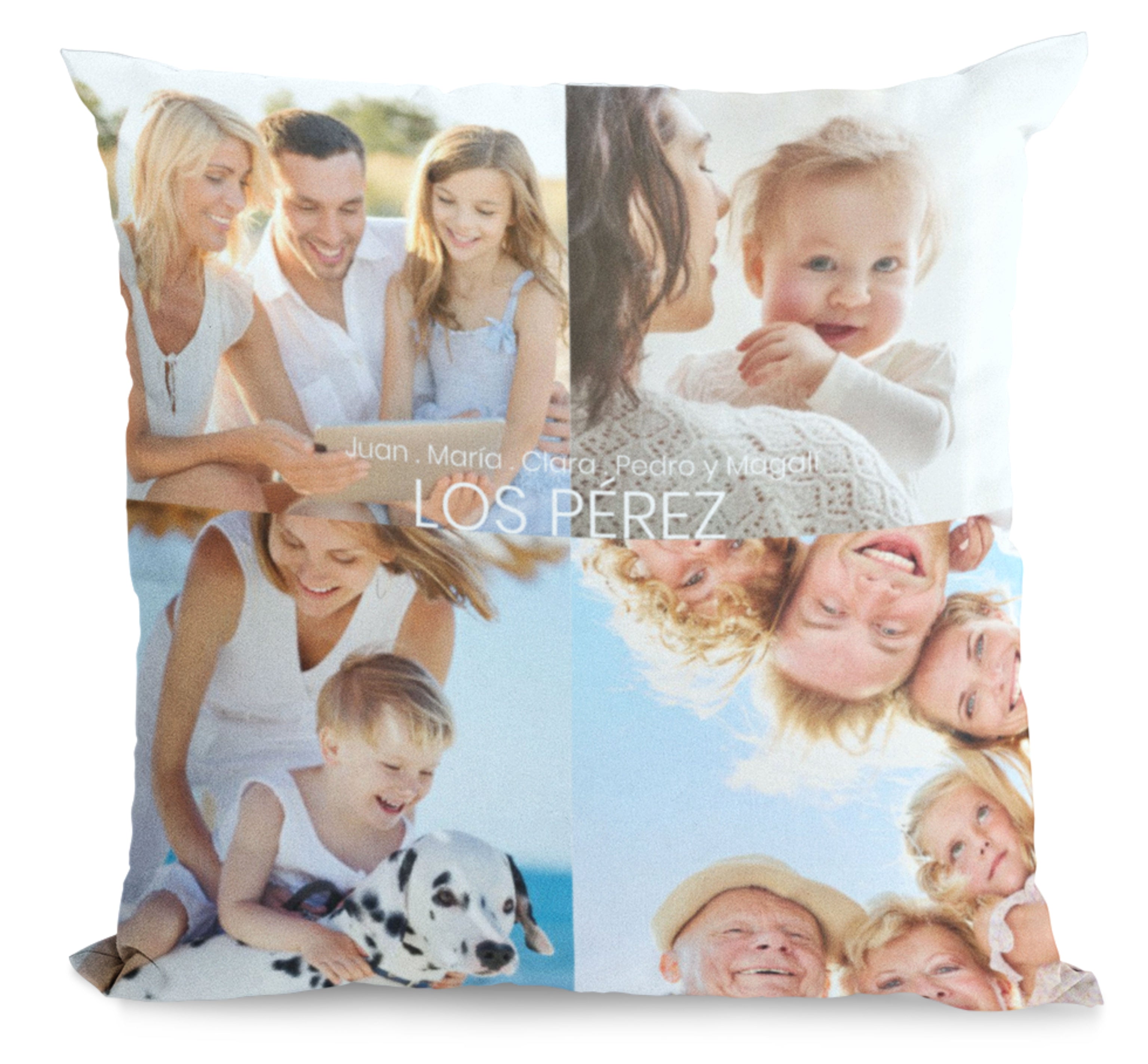 Cojín Personalizado con 4 fotos y frase | Regalo Original