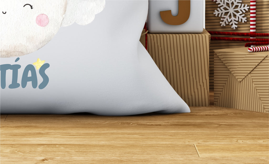 Cojín Personalizado con Nombre | Vuelta al Cole | Dibujo Osito-Luna | Hecho en España