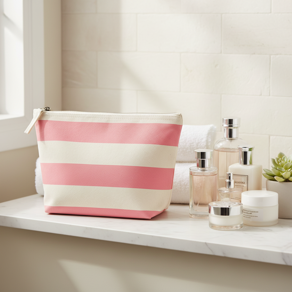 Neceser rosa baño